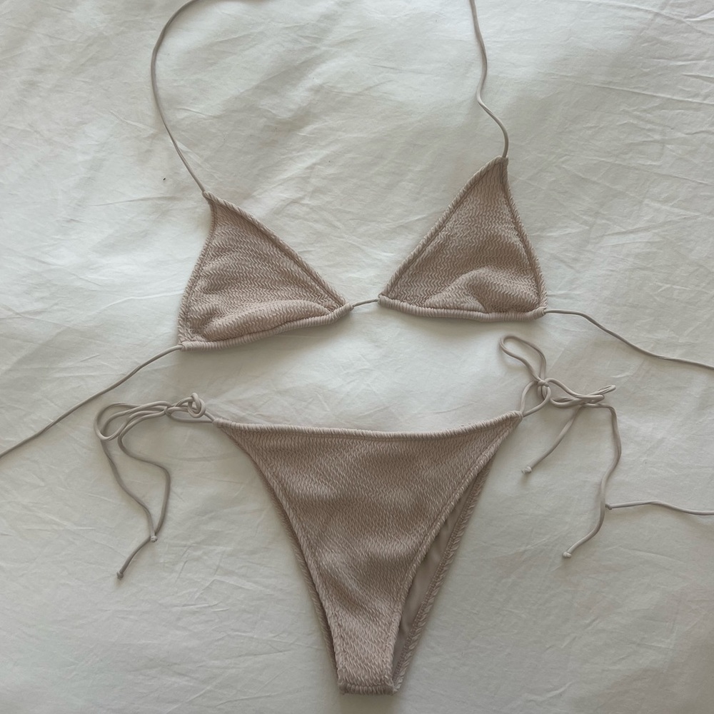 tan swim, color- sand, style- suki